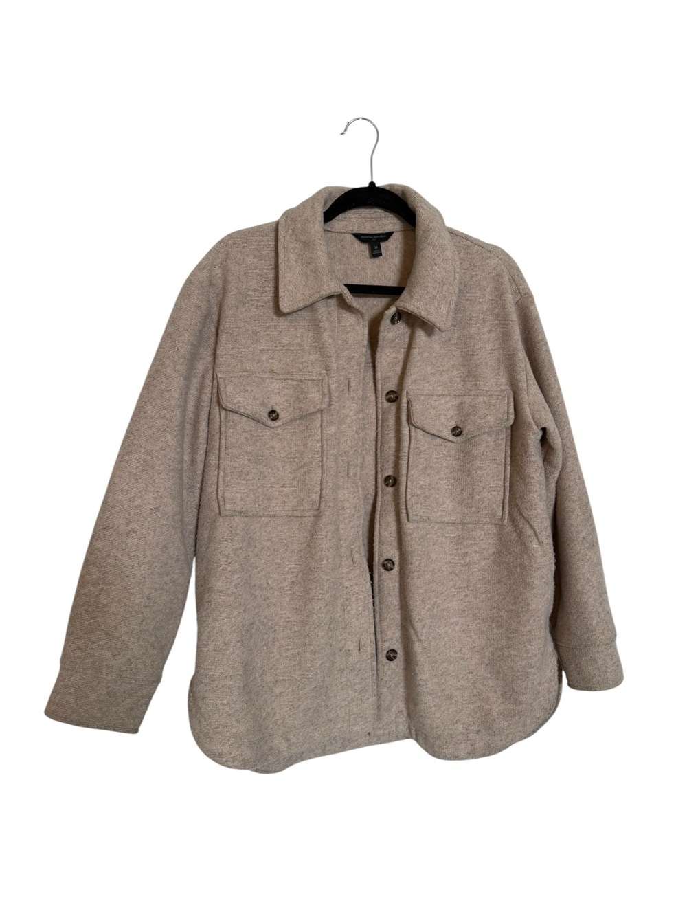Banana Republic Beige Wool-Blend Shacket
